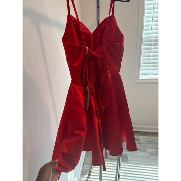 La Vetir Red Spaghetti Strap Mini Dress - Size 2 - Picture 4 of 6